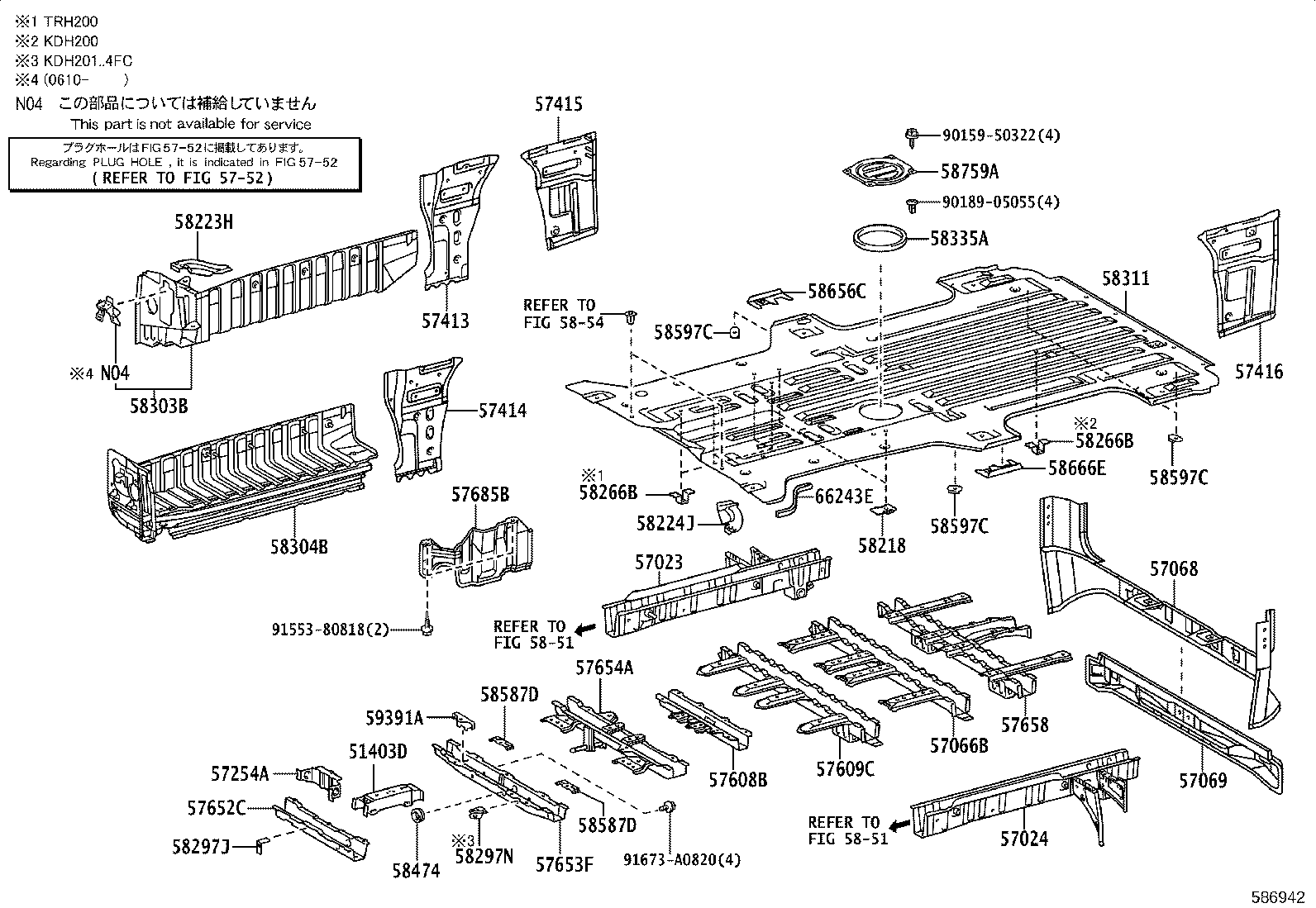 57608-26371 MEMBER SUB-ASSY, REAR FLOOR CROSS, NO.4 product image