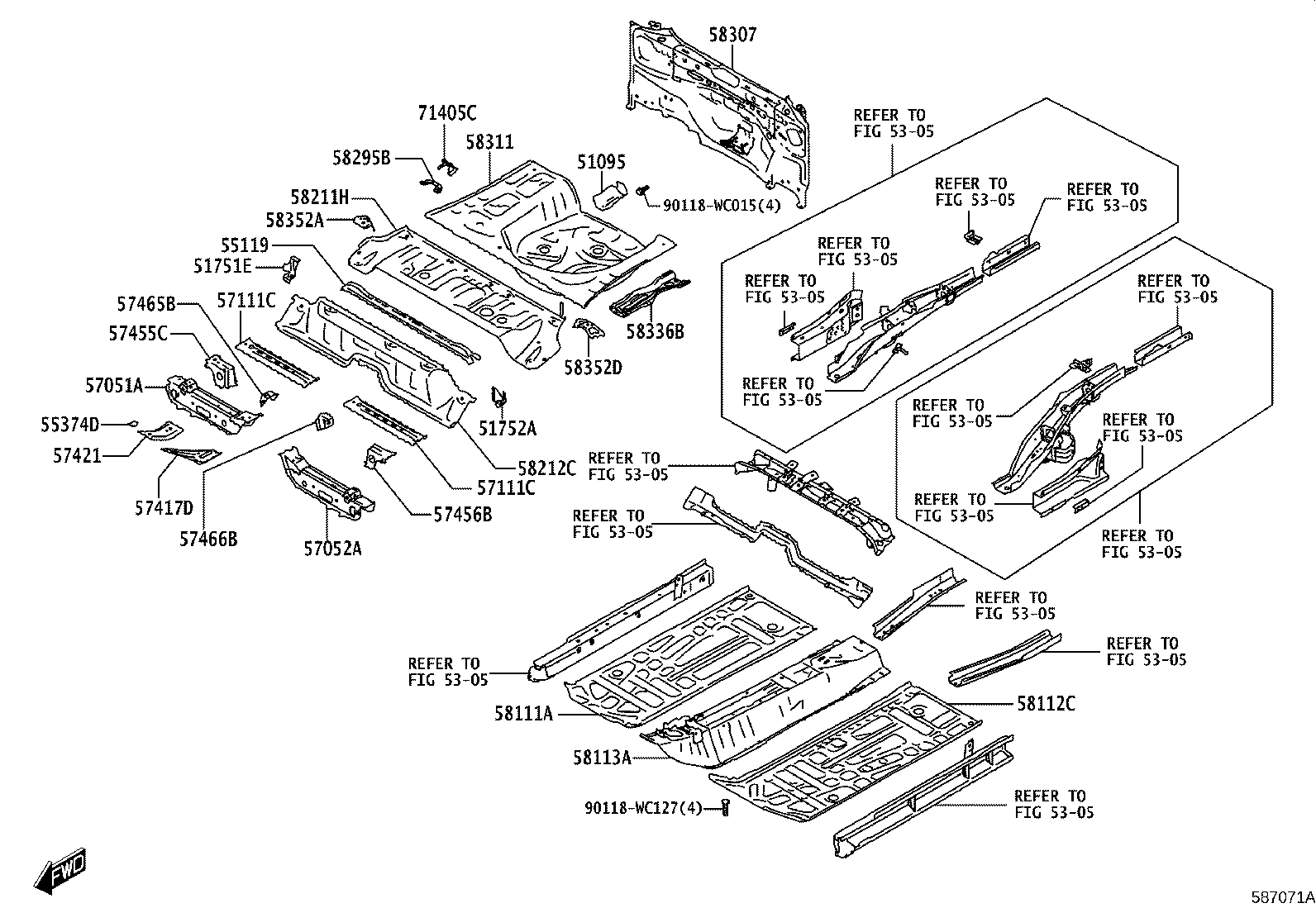 58366-WC001 BRACKET, BODY SUPPORT, NO.1 LH product image