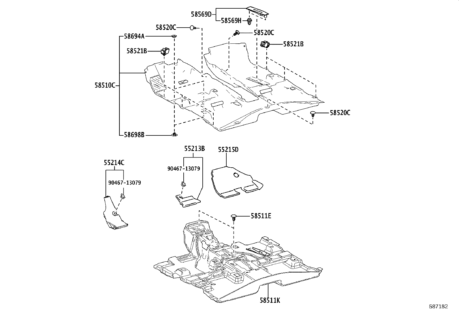 55214-0R080 PAD, DASH PANEL INSULATOR, NO.2 product image