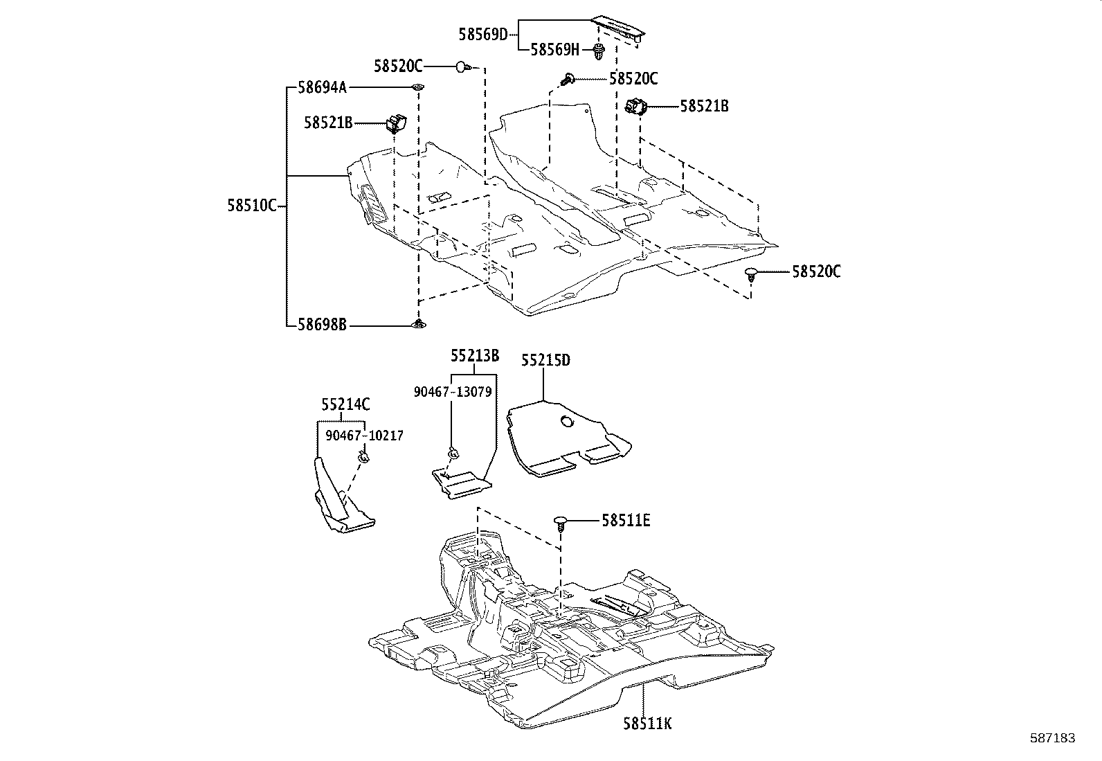 55214-0R080 PAD, DASH PANEL INSULATOR, NO.2 product image