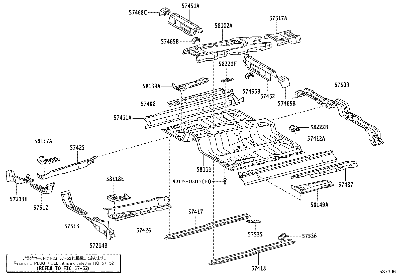 57417-0K010 REINFORCEMENT, FRONT FLOOR UNDER, RH product image