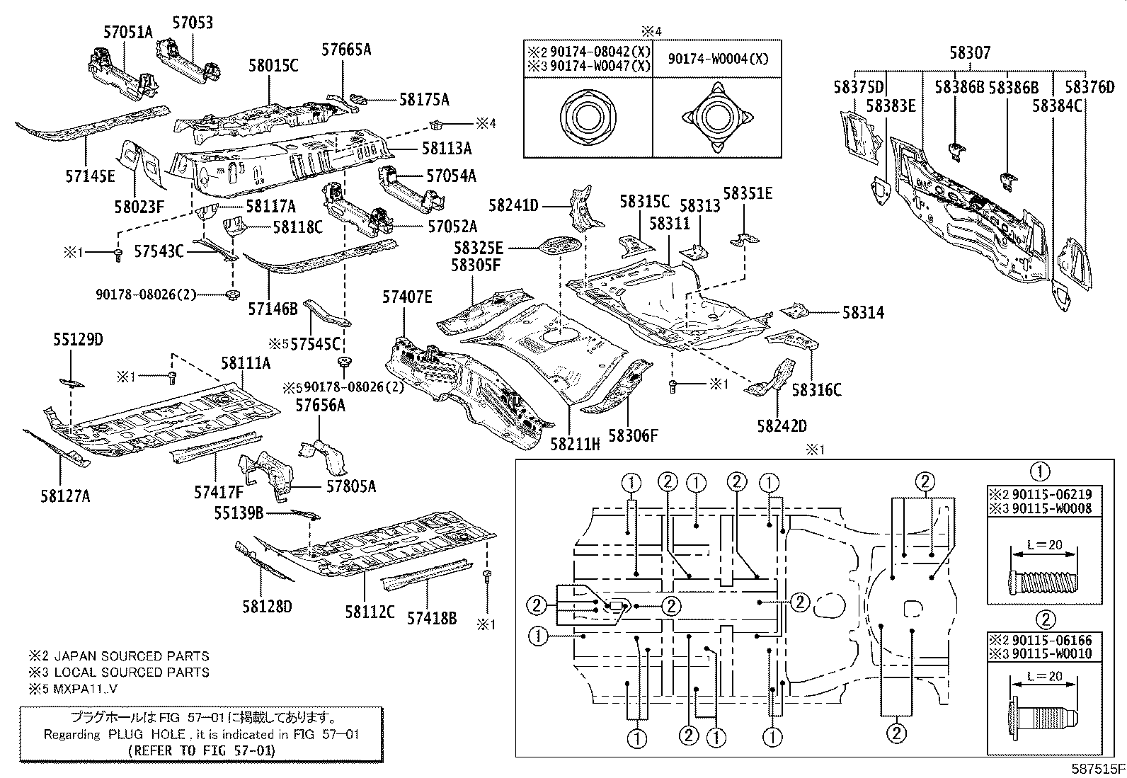 57407-K0010 MEMBER SUB-ASSY, CENTER FLOOR CROSS product image