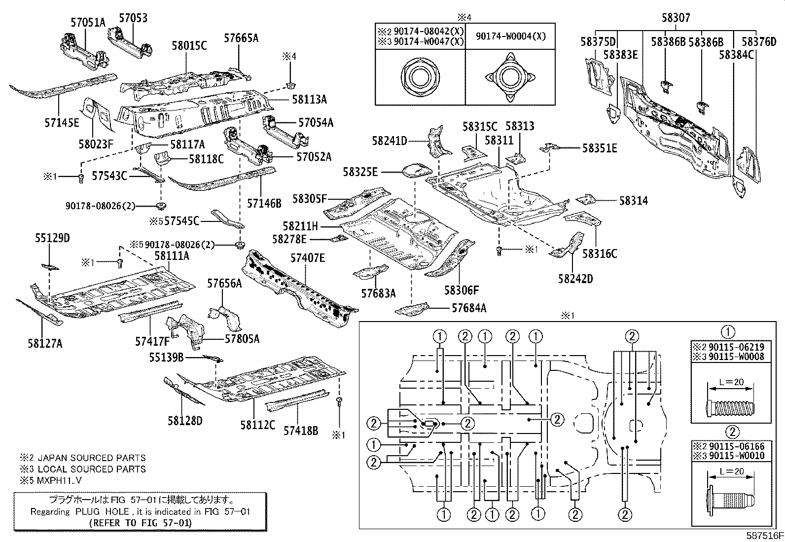 57407-K0010 MEMBER SUB-ASSY, CENTER FLOOR CROSS product image