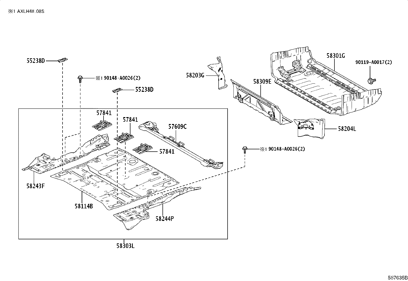 57608-08030 MEMBER SUB-ASSY, REAR FLOOR CROSS, NO.4 product image
