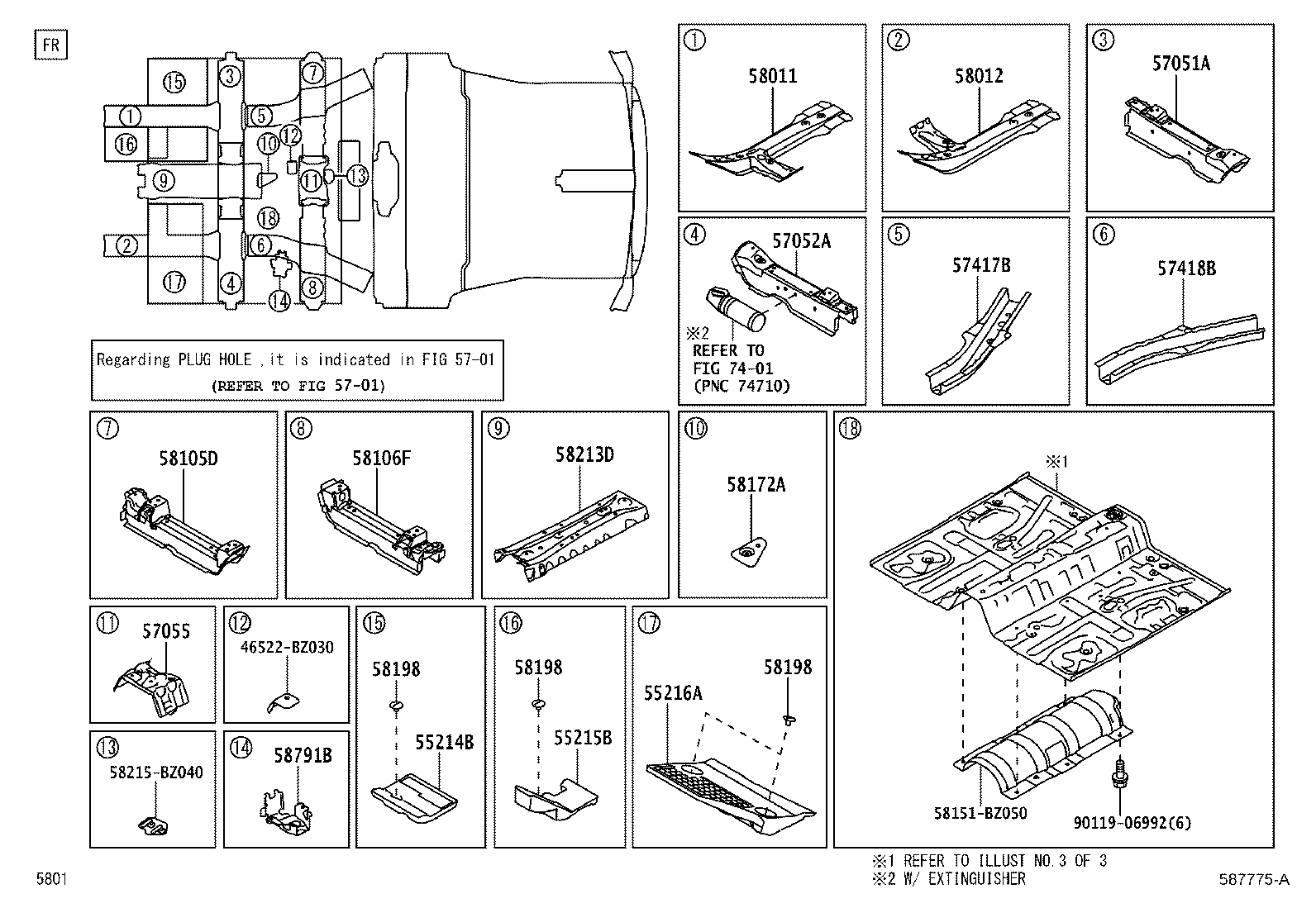 58165-BZ030 COVER, FRONT FLOOR, RH product image