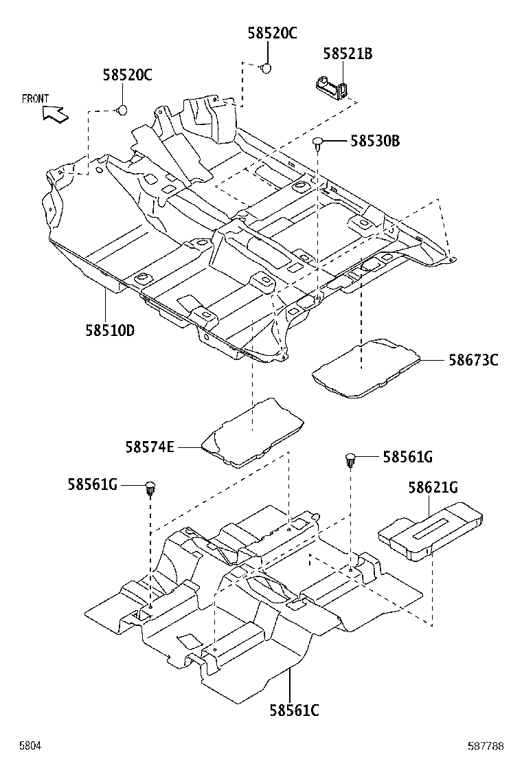 90044-68046-C2 CLIP(FOR FRONT FLOOR CARPET) product image
