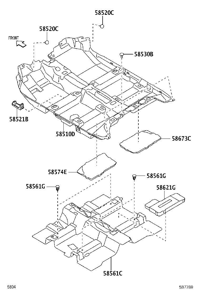 90044-68046-C2 CLIP(FOR FRONT FLOOR CARPET) product image