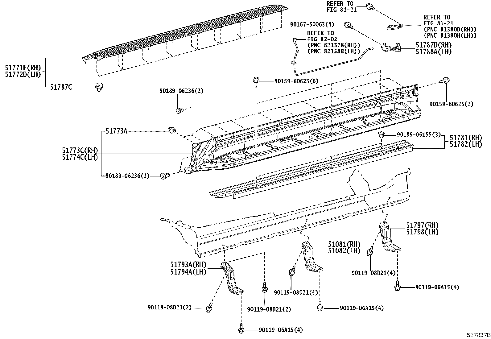 57052-60080 MEMBER SUB-ASSY, FRONT FLOOR CROSS, LH product image