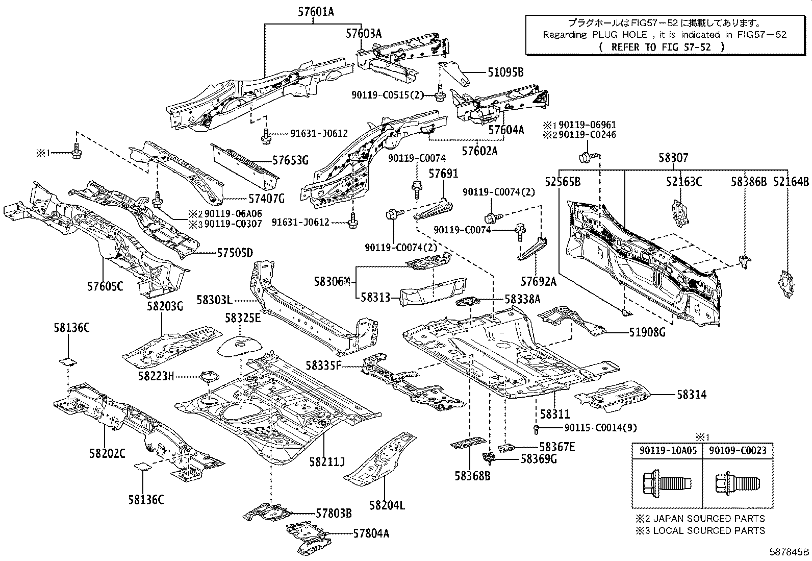 57601-0R110 MEMBER SUB-ASSY, REAR FLOOR SIDE, RH product image