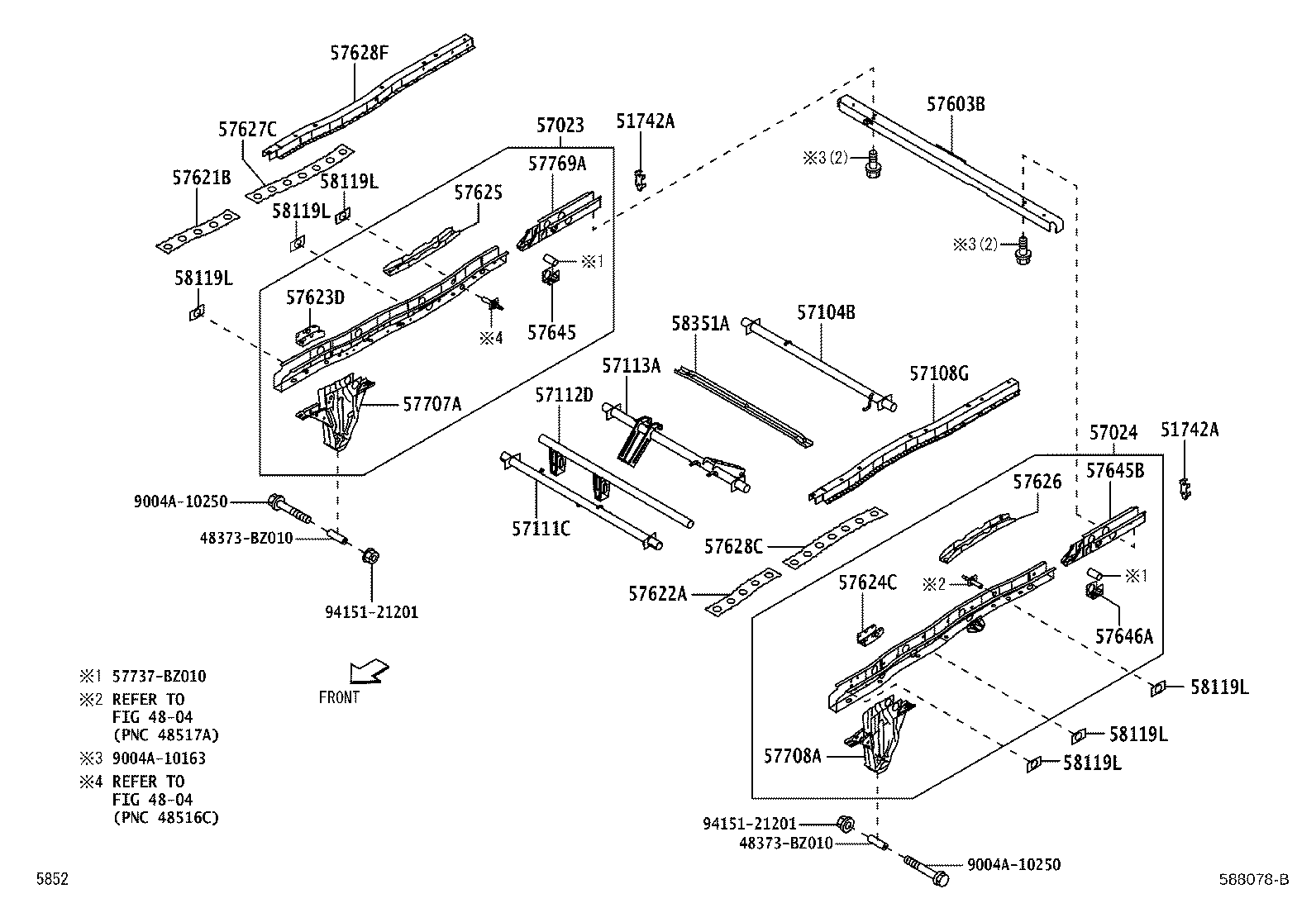 57302-BZ130 OUTRIGGER, REAR LH product image