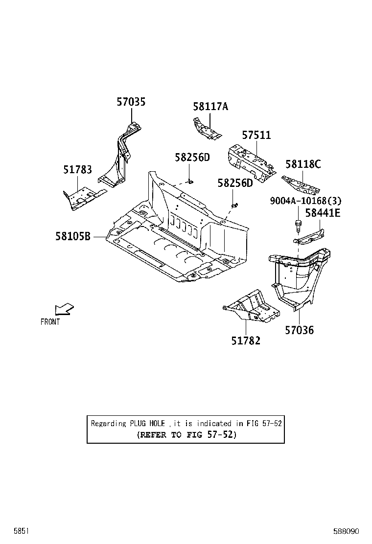 52022-BZ040 REINFORCEMENT, FRONT BUMPER MOUNTING, LH product image