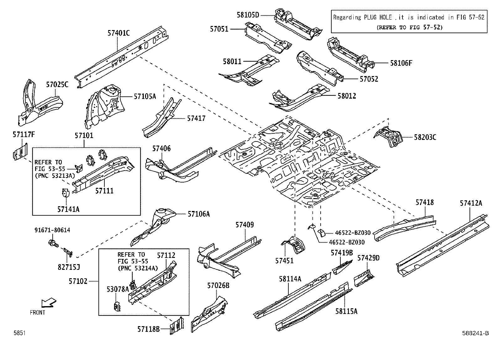 57106-BZ280 PLATE SUB-ASSY, FRONT SIDE MEMBER, LH product image