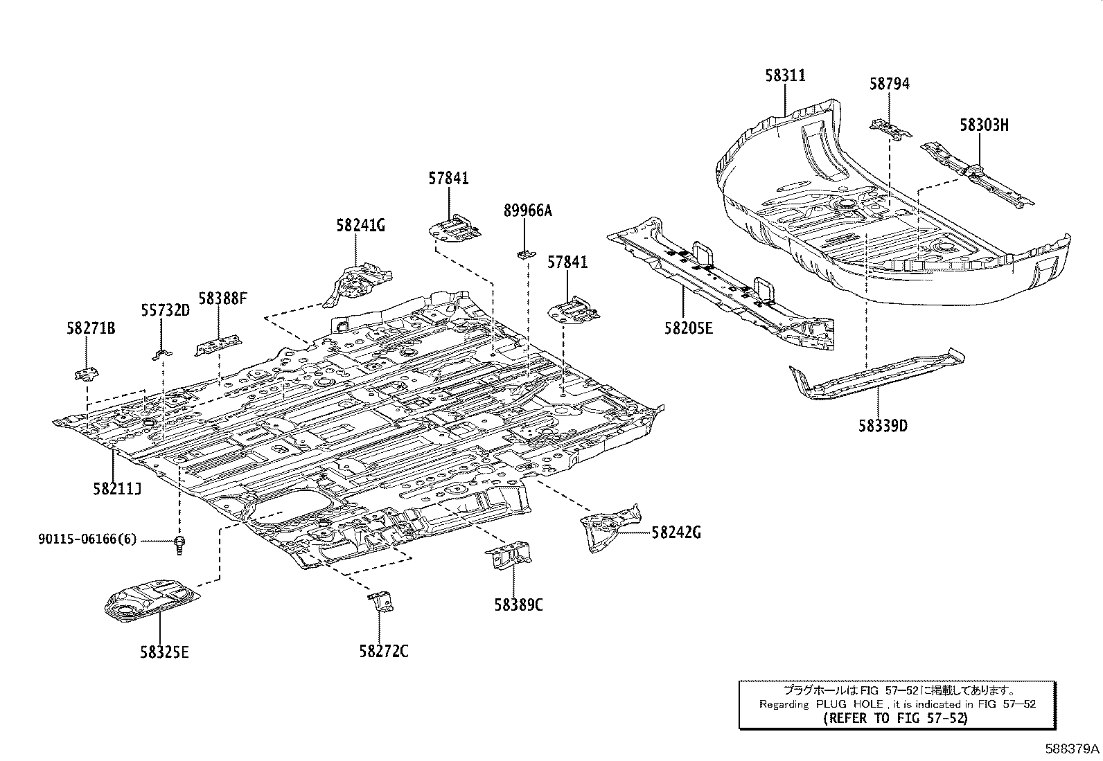52297-V1040 BRACE, REAR SUSPENSION MEMBER, REAR LOWER RH product image
