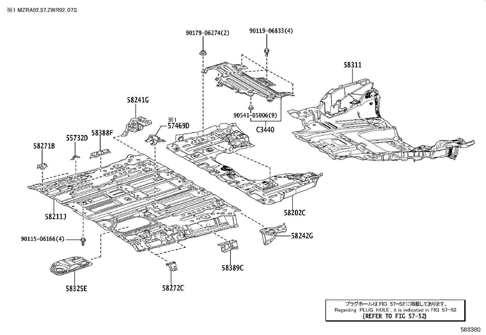 57608-V1030 MEMBER SUB-ASSY, REAR FLOOR CROSS, NO.4 product image
