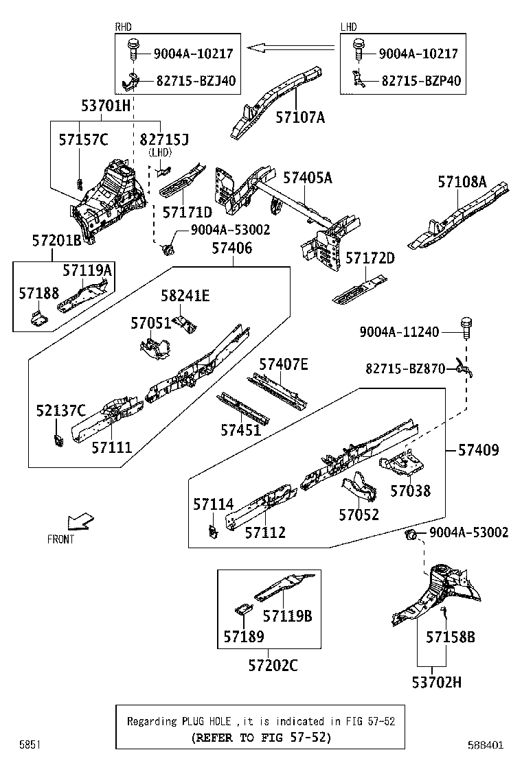 57112-BZ370 MEMBER, FRONT SIDE, LH product image