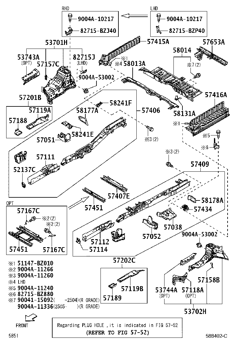 57112-BZ370 MEMBER, FRONT SIDE, LH product image