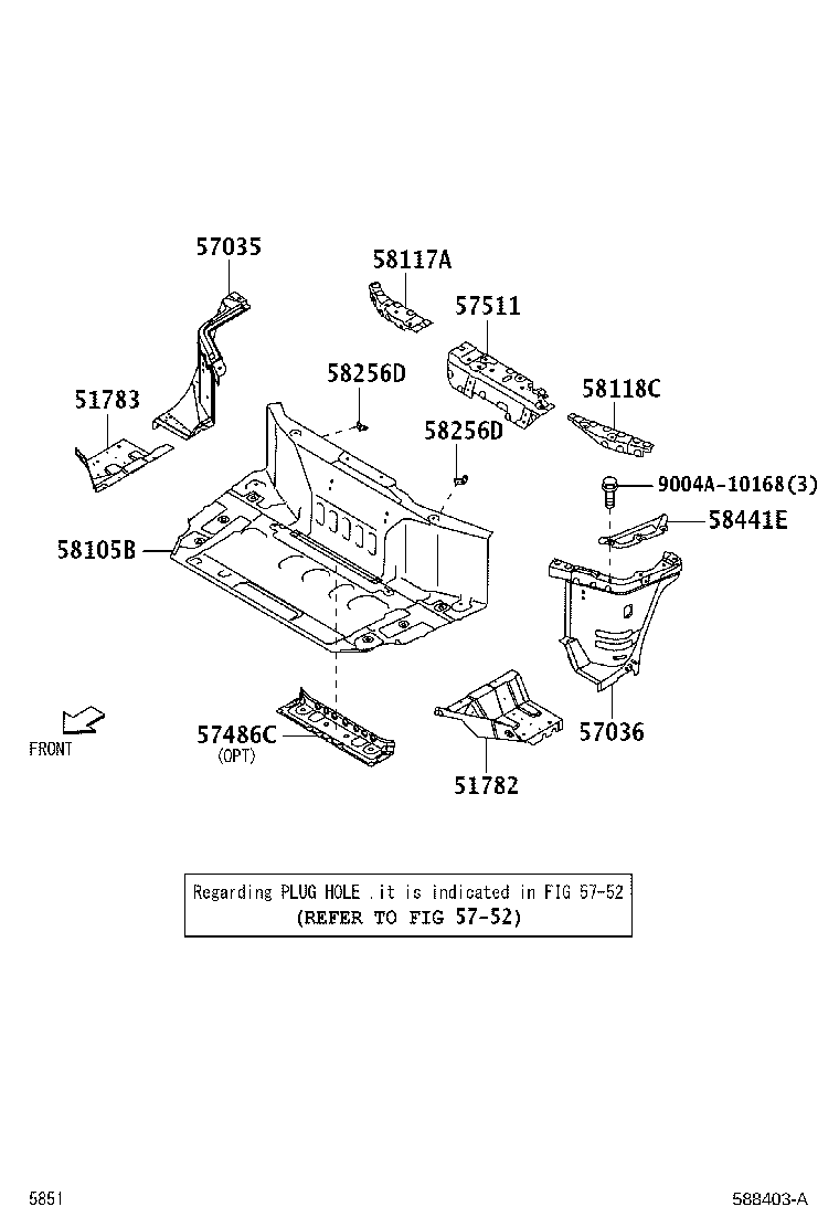57112-BZ370 MEMBER, FRONT SIDE, LH product image