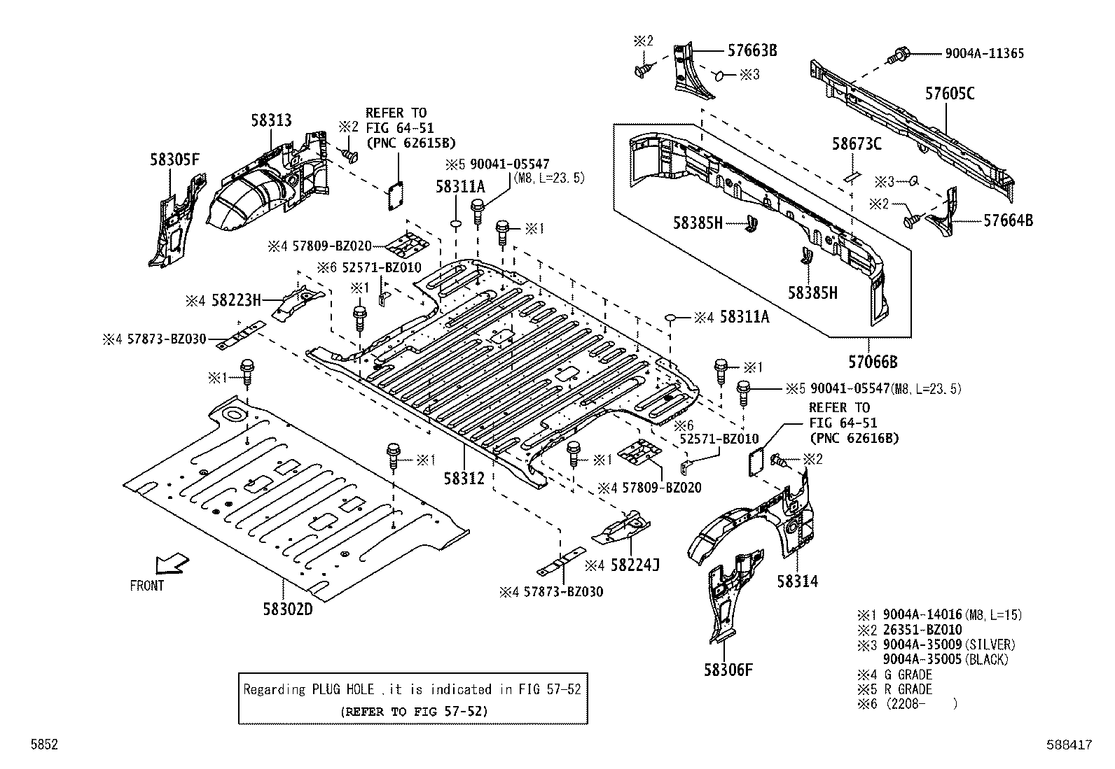 57608-BZ320 MEMBER SUB-ASSY, REAR FLOOR CROSS, NO.4 product image