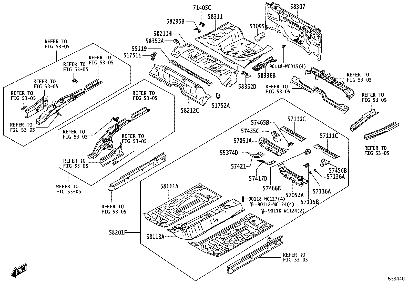 58366-WC001 BRACKET, BODY SUPPORT, NO.1 LH product image