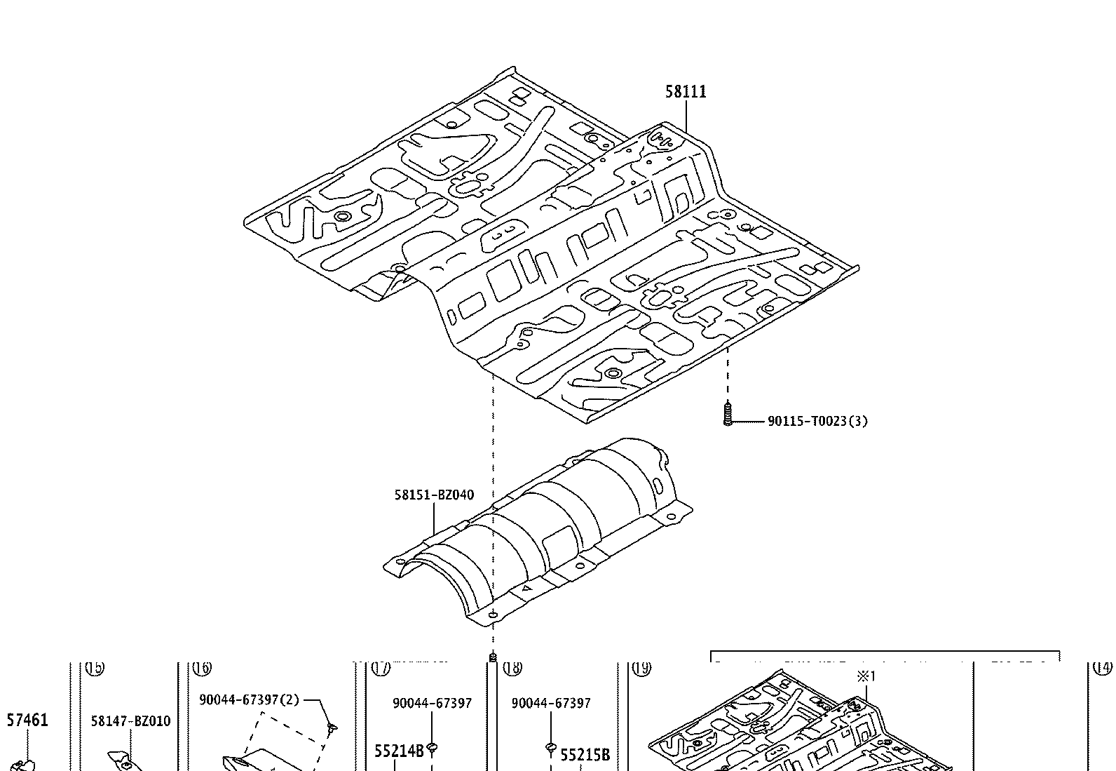 58105-BZ150 RETAINER SUB-ASSY, SEAT RAIL, REAR RH product image