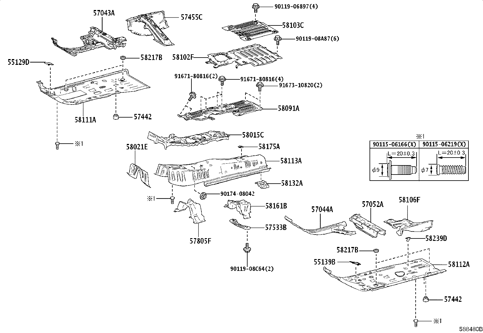 57609-52100 MEMBER SUB-ASSY, REAR FLOOR CROSS, NO.5 product image