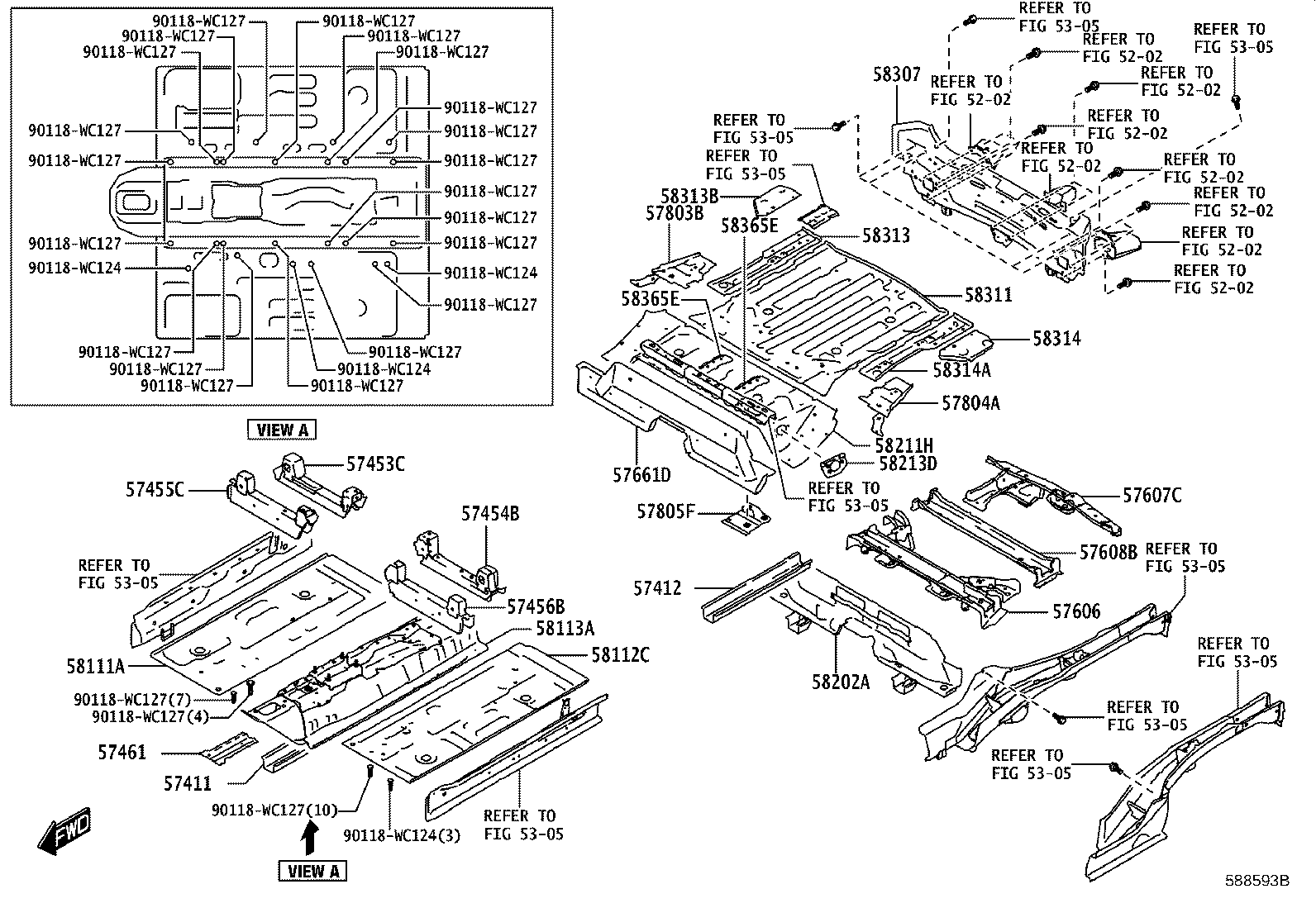 57608-WC006 MEMBER SUB-ASSY, REAR FLOOR CROSS, NO.4 product image