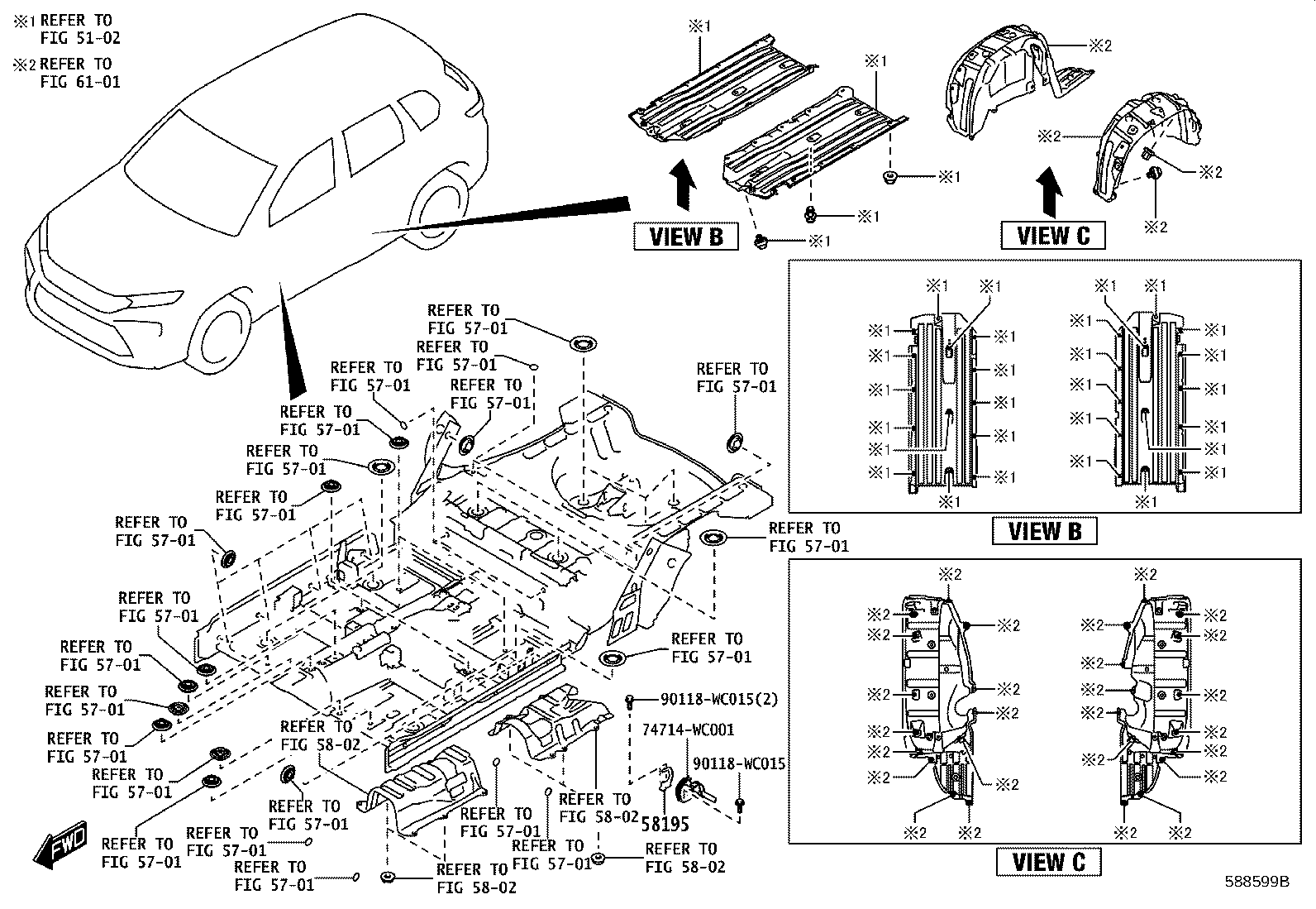 57608-WC006 MEMBER SUB-ASSY, REAR FLOOR CROSS, NO.4 product image