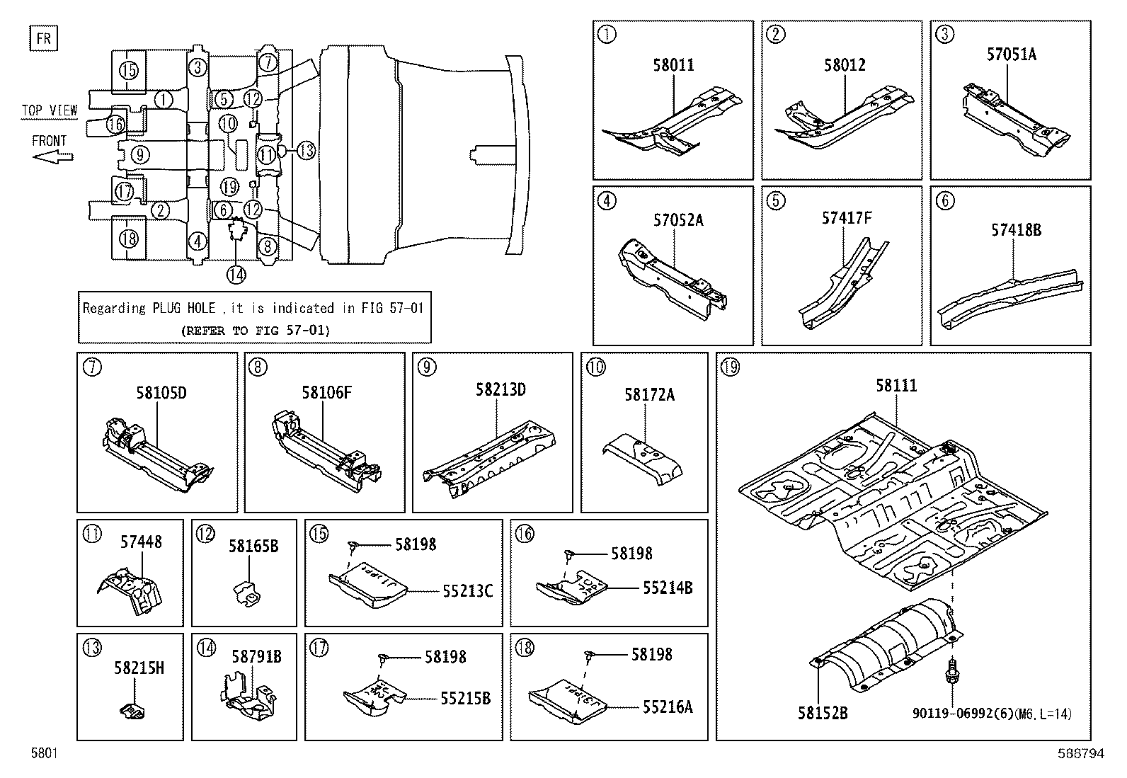 58105-BZ170 RETAINER SUB-ASSY, SEAT RAIL, REAR RH product image