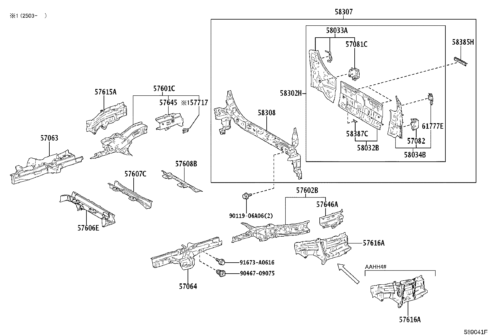 57608-V2010 MEMBER SUB-ASSY, REAR FLOOR CROSS, NO.4 product image