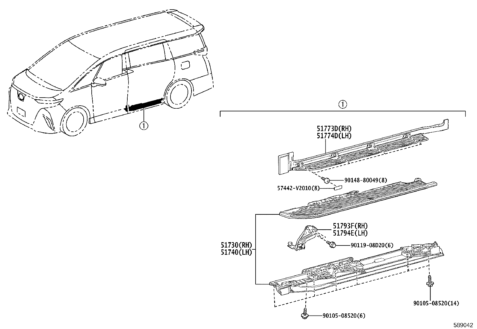 57608-V2010 MEMBER SUB-ASSY, REAR FLOOR CROSS, NO.4 product image