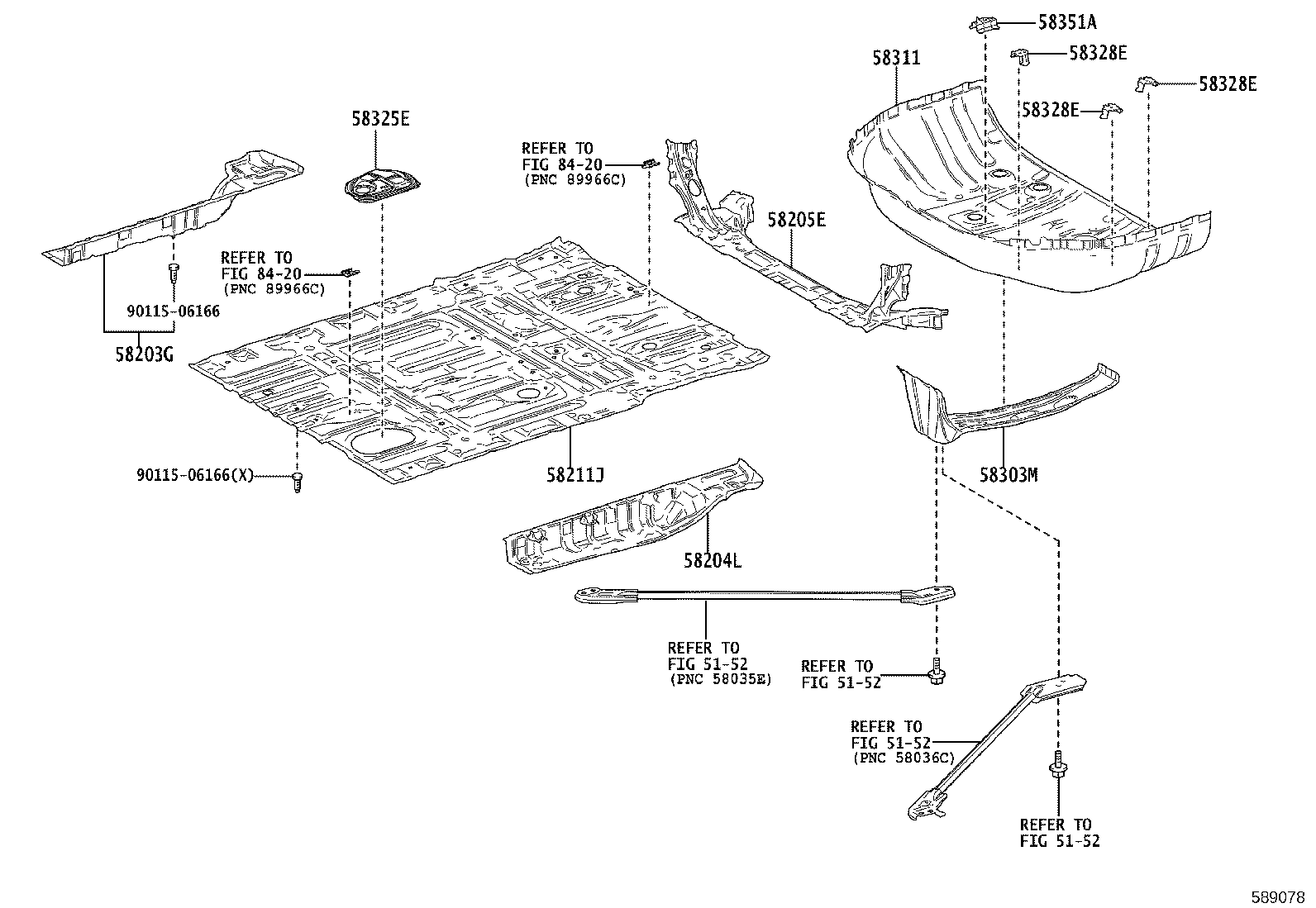 57608-V2020 MEMBER SUB-ASSY, REAR FLOOR CROSS, NO.4 product image