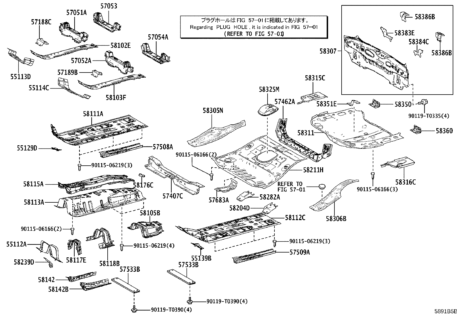 58115-0A070 REINFORCEMENT, FRONT FLOOR PANEL product image