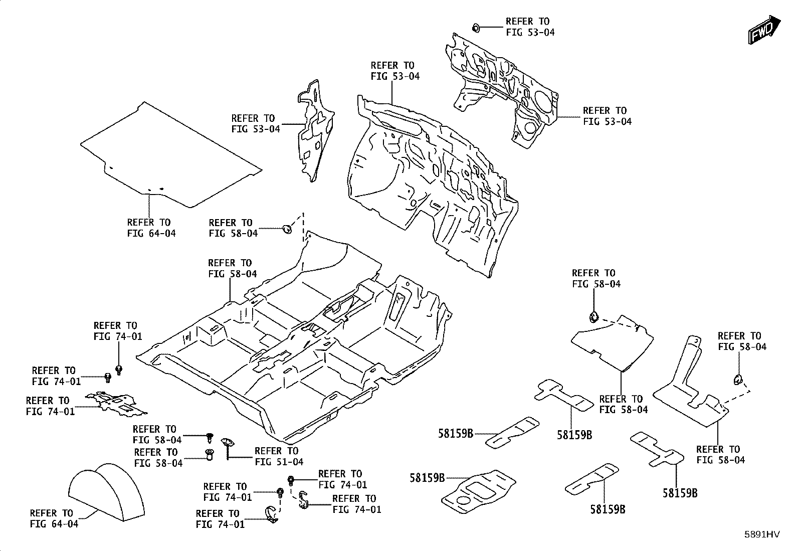 57419-WC008 REINFORCEMENT, FRONT FLOOR UNDER, REAR RH product image