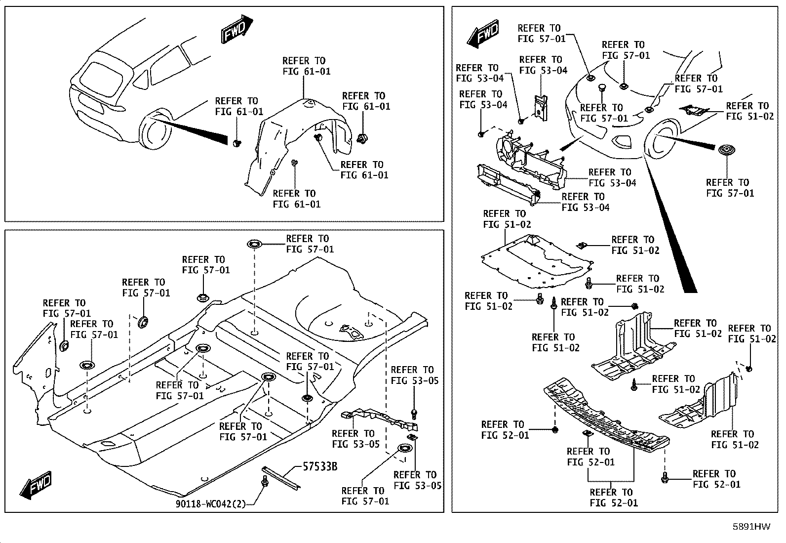 57419-WC008 REINFORCEMENT, FRONT FLOOR UNDER, REAR RH product image