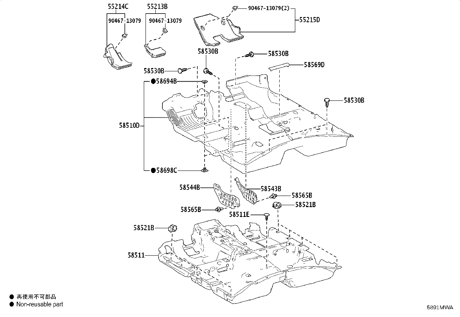 58698-0K070 PLATE, MAT SET, LOWER product image
