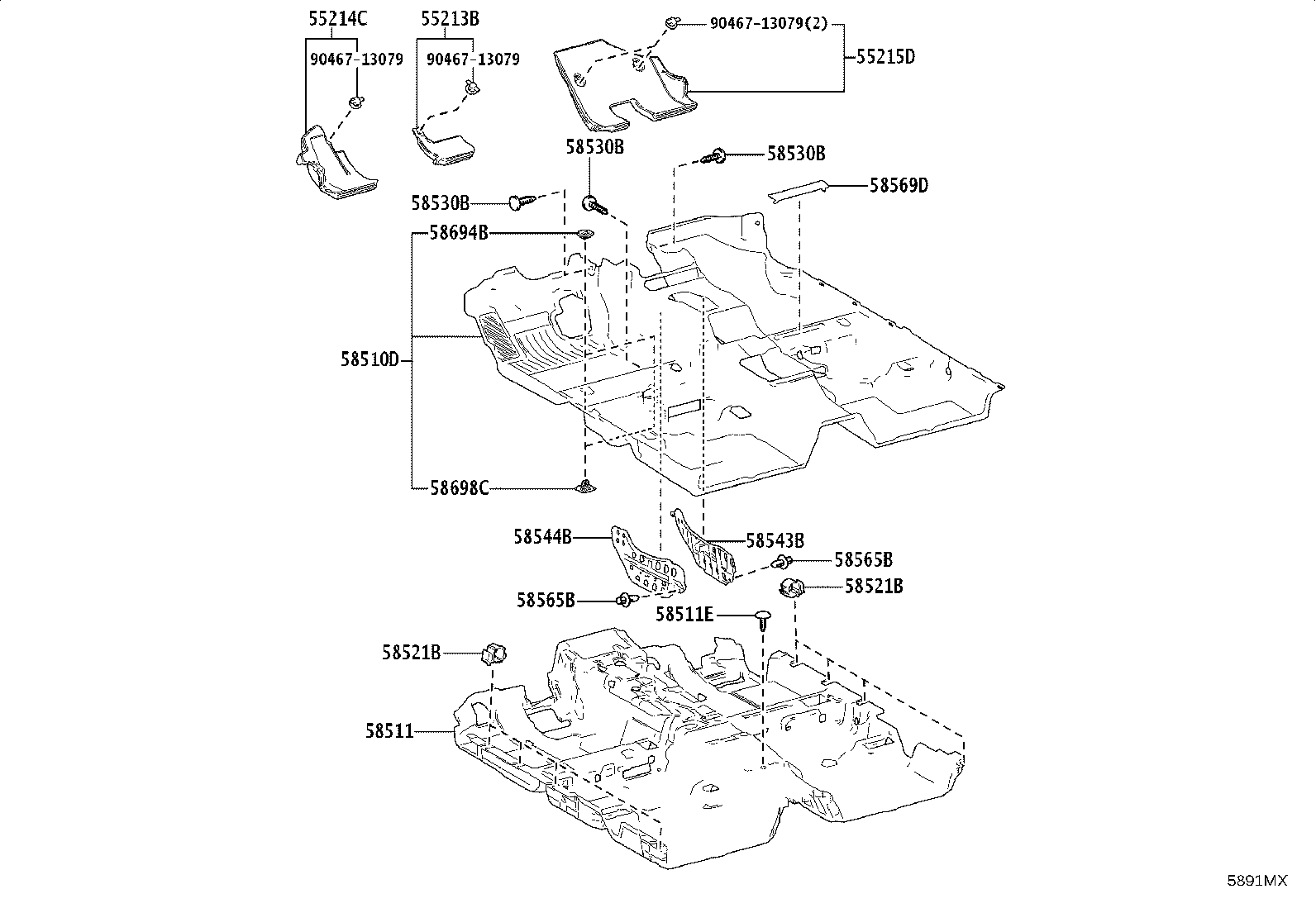 58698-0K070 PLATE, MAT SET, LOWER product image