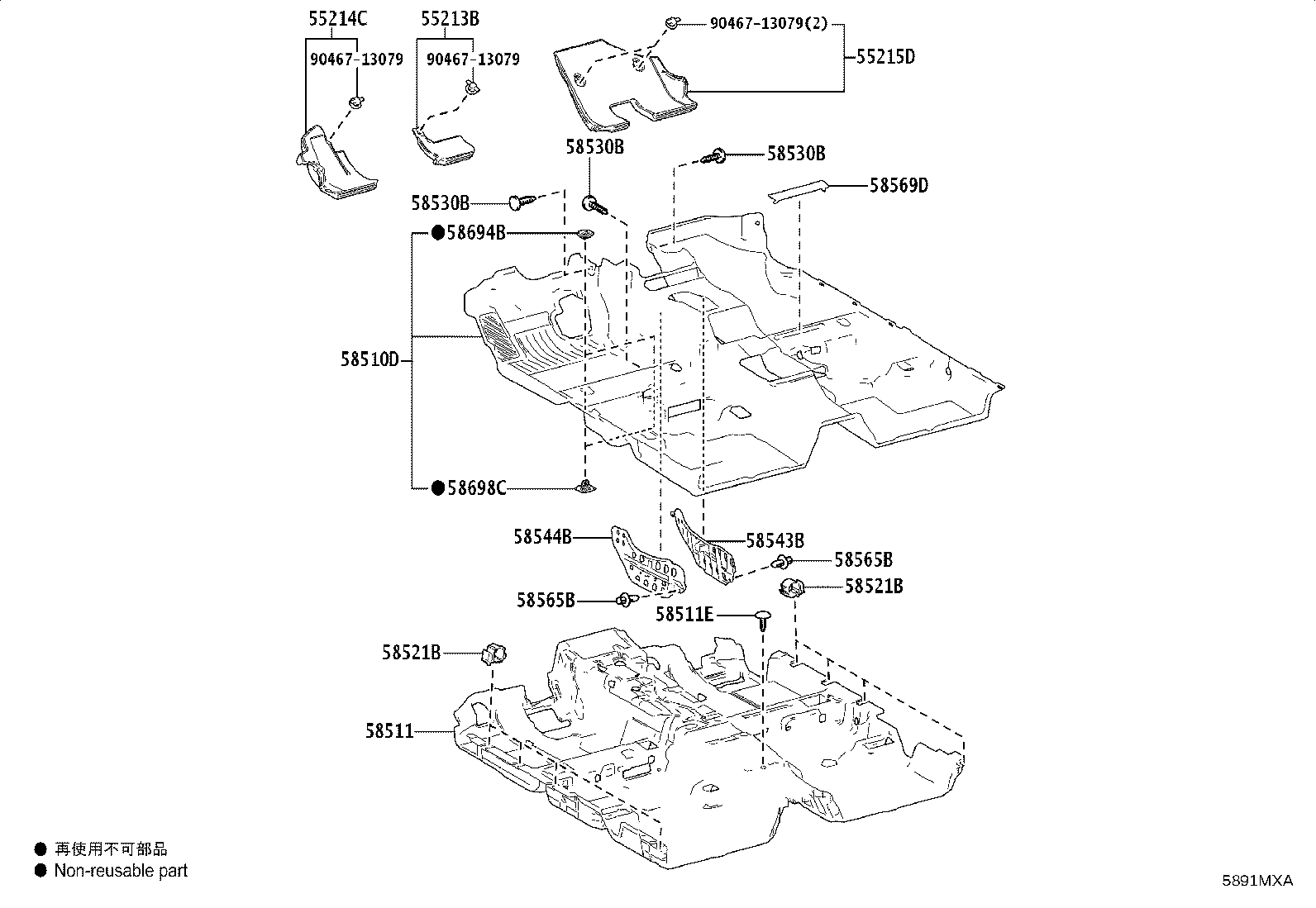 58698-0K070 PLATE, MAT SET, LOWER product image