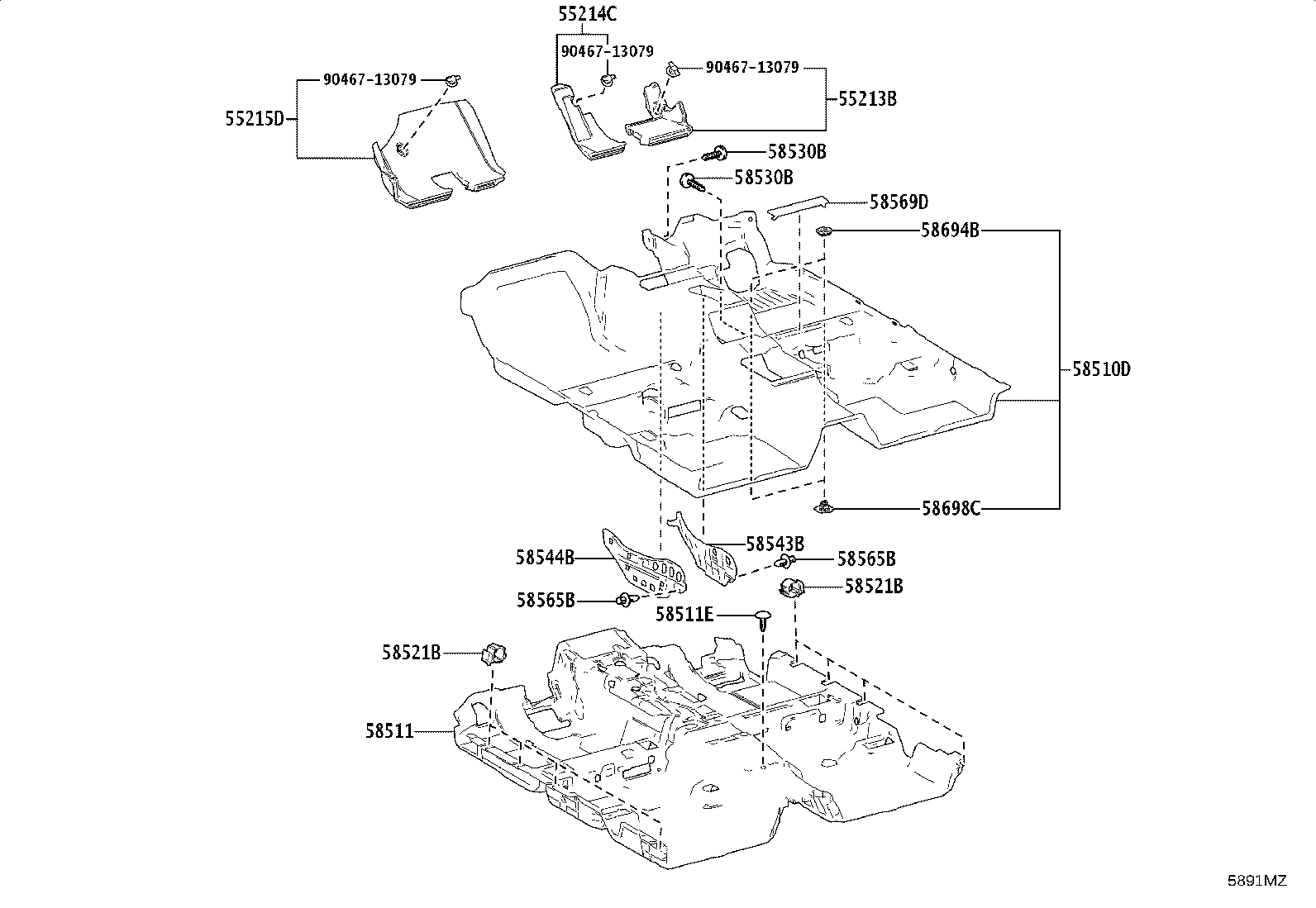 58698-0K070 PLATE, MAT SET, LOWER product image