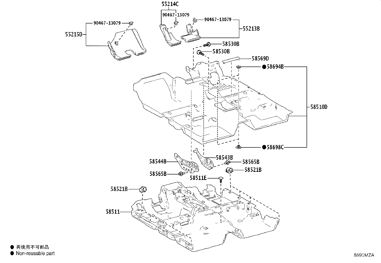 58698-0K070 PLATE, MAT SET, LOWER product image