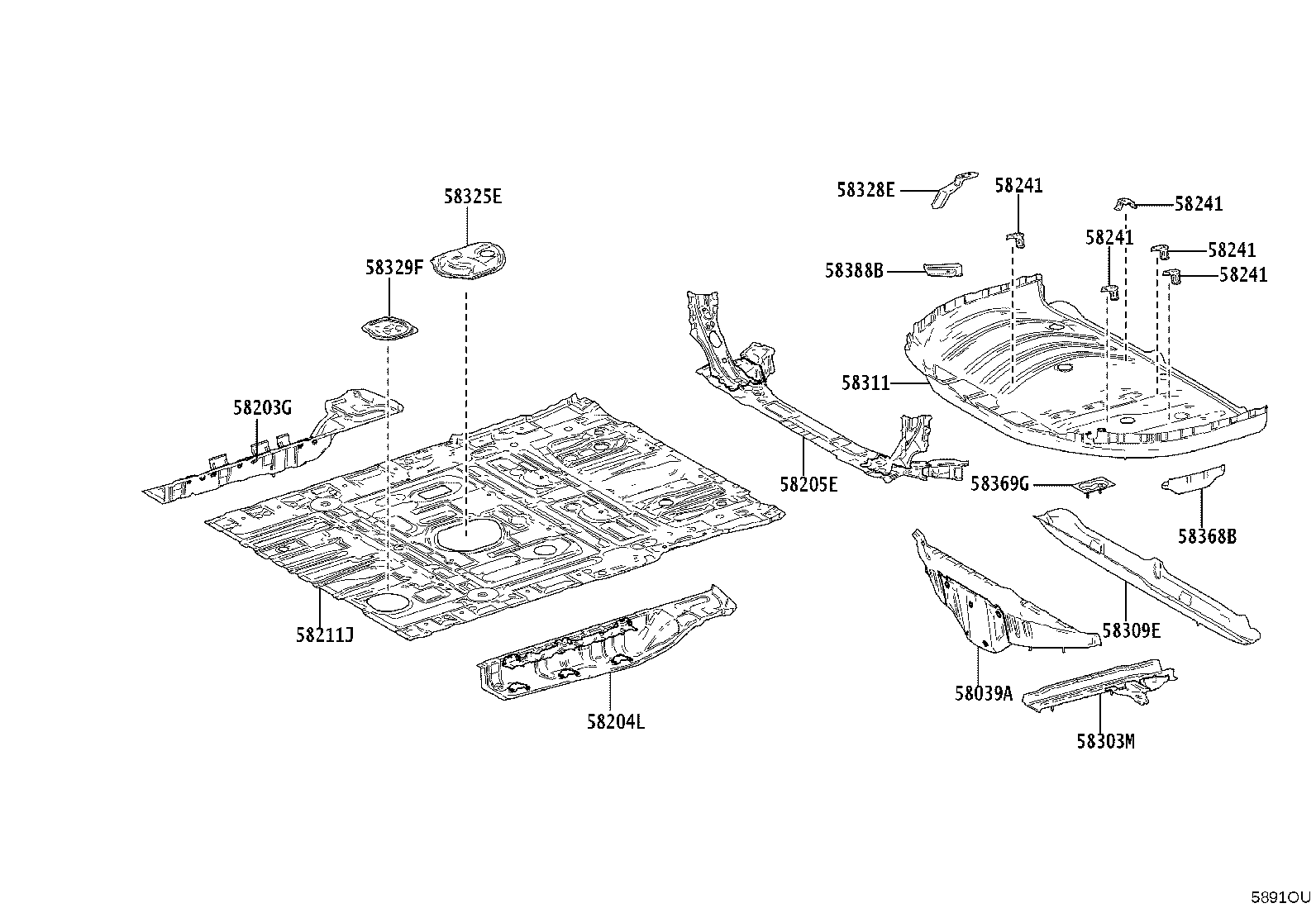 57608-V2010 MEMBER SUB-ASSY, REAR FLOOR CROSS, NO.4 product image