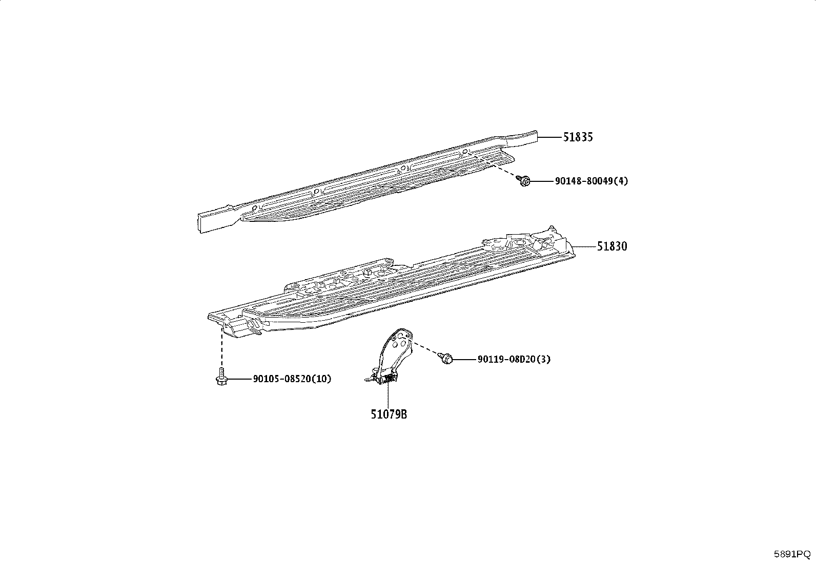 52297-V1040 BRACE, REAR SUSPENSION MEMBER, REAR LOWER RH product image