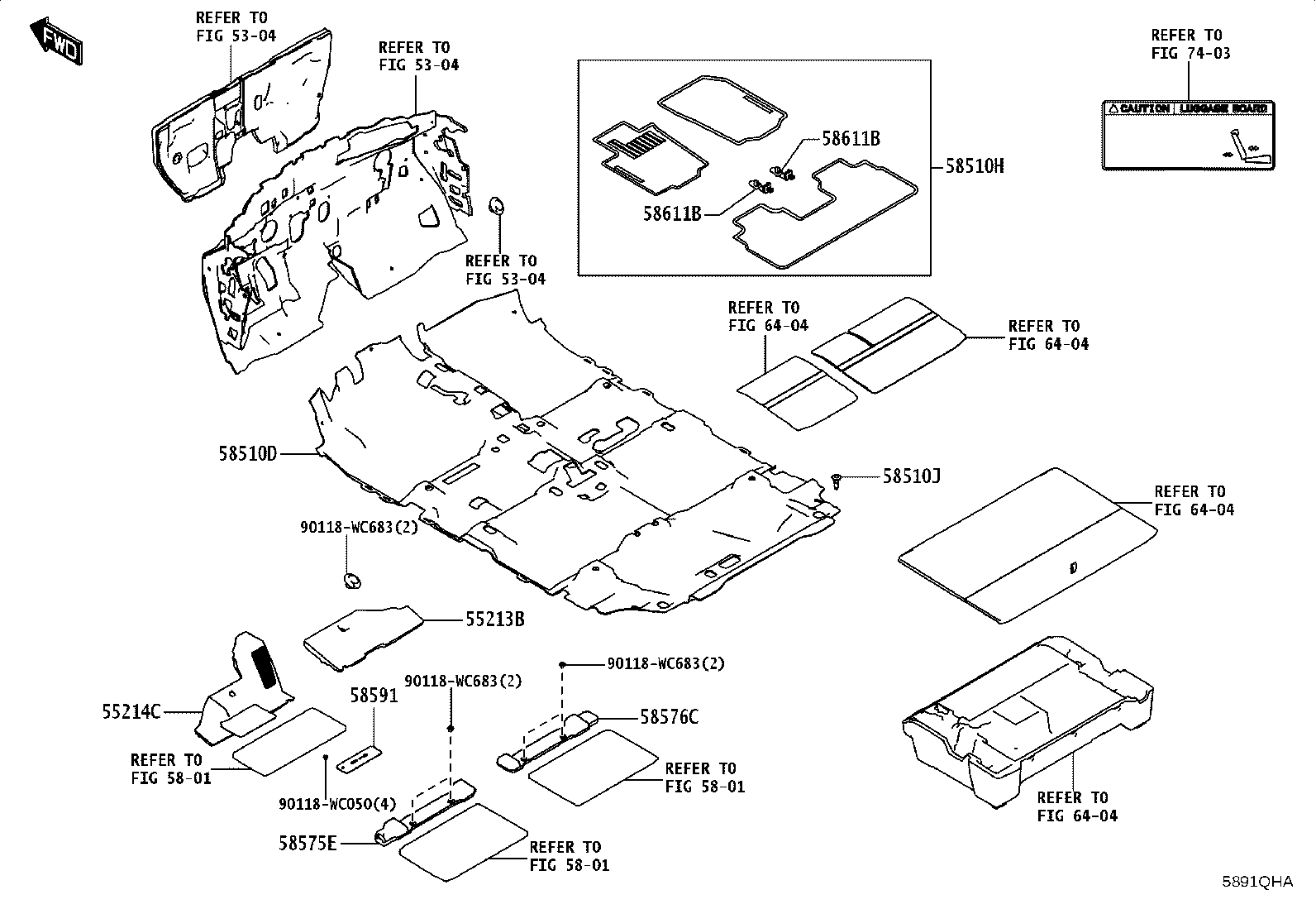 55214-WC008 PAD, DASH PANEL INSULATOR, NO.2 product image