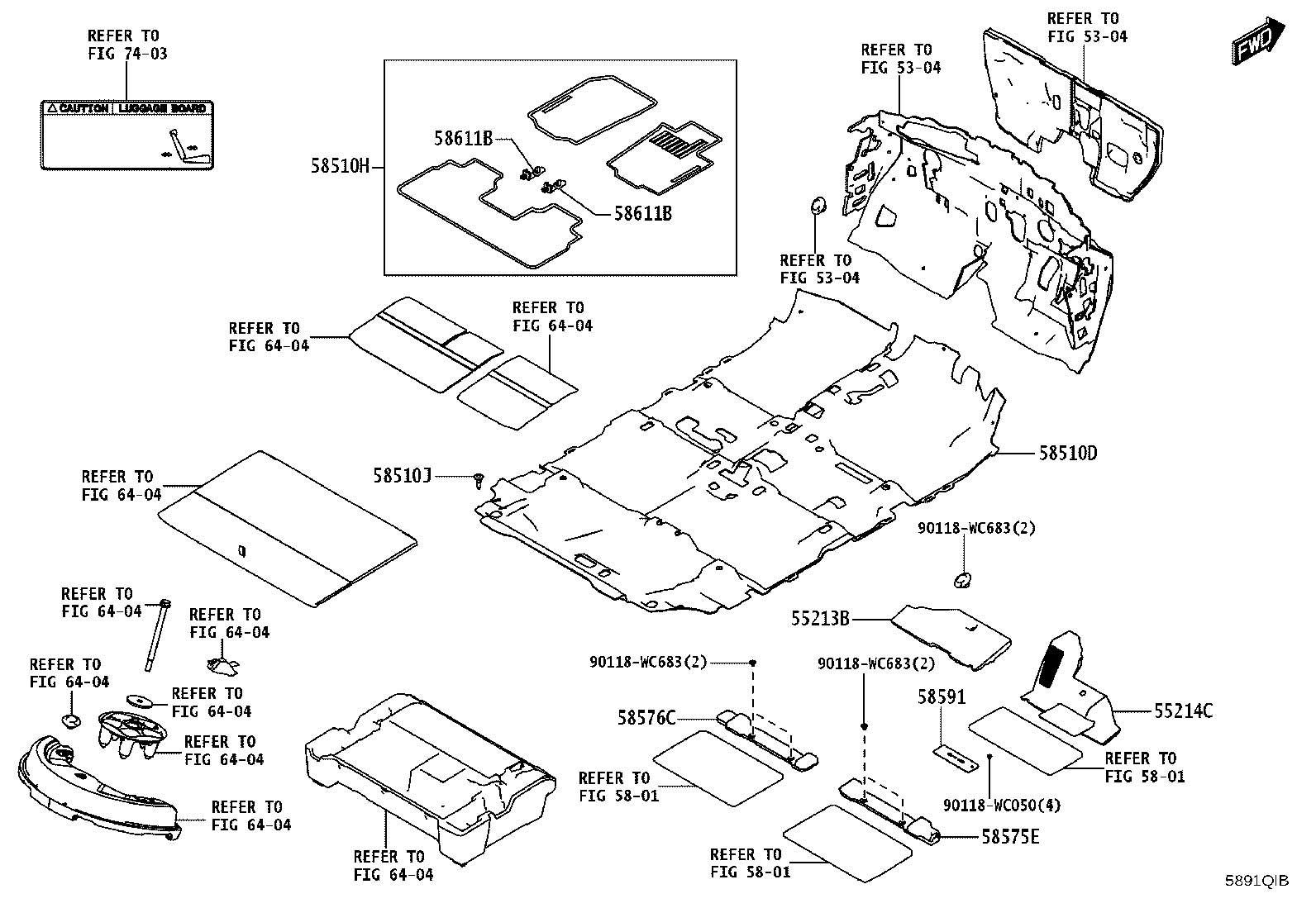 55214-WC008 PAD, DASH PANEL INSULATOR, NO.2 product image