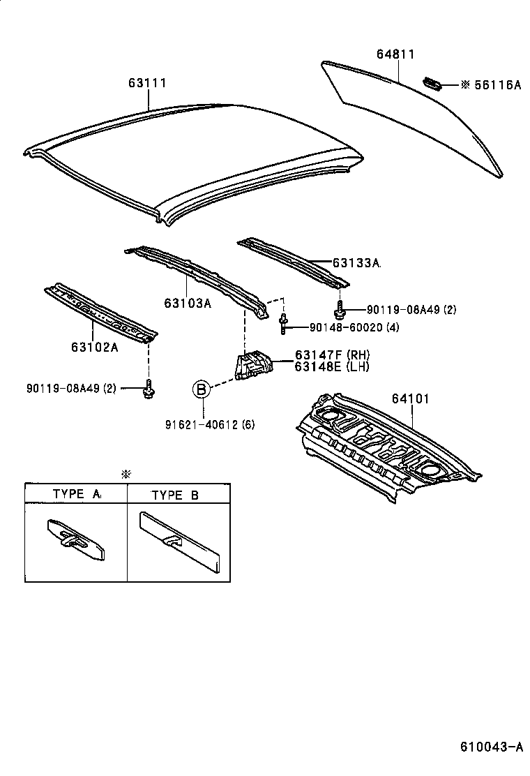 63203-20060 HOUSING SUB-ASSY, SLIDING ROOF product image