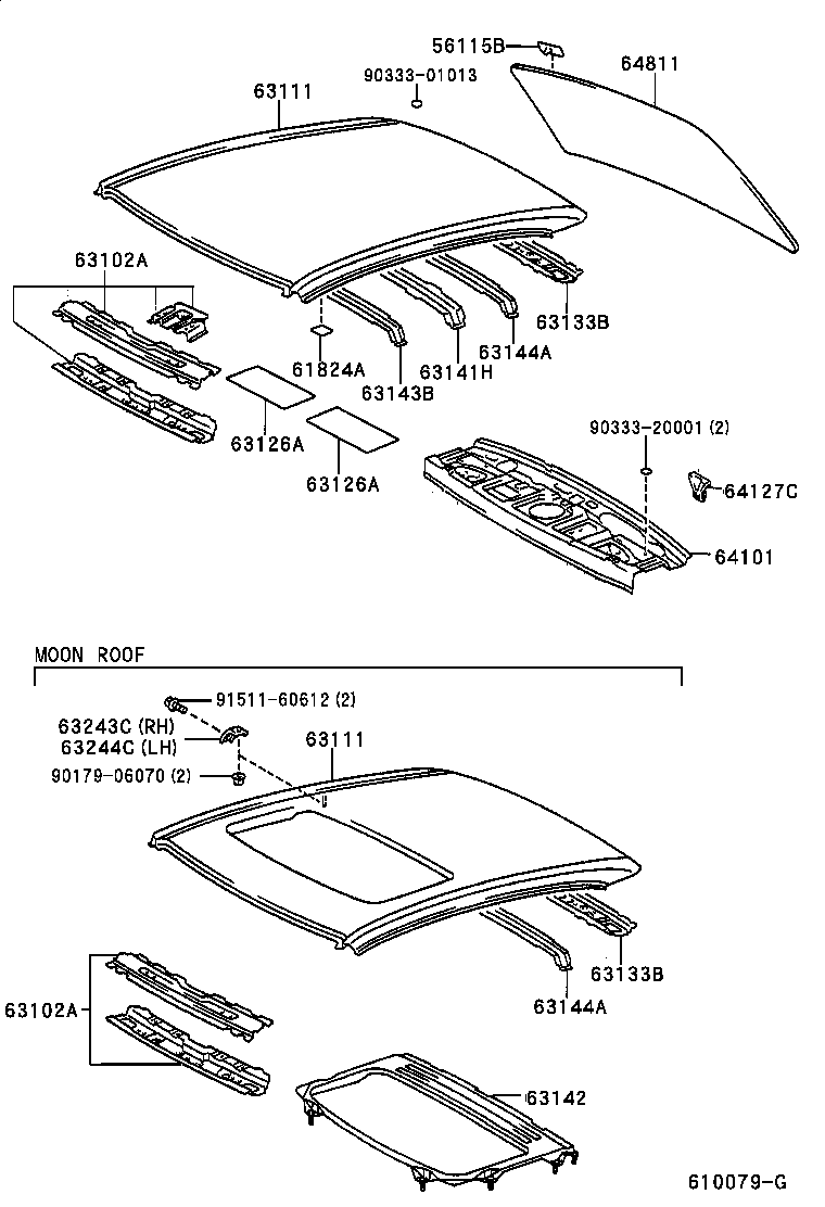 63102-33091 PANEL SUB-ASSY, WINDSHIELD HEADER product image