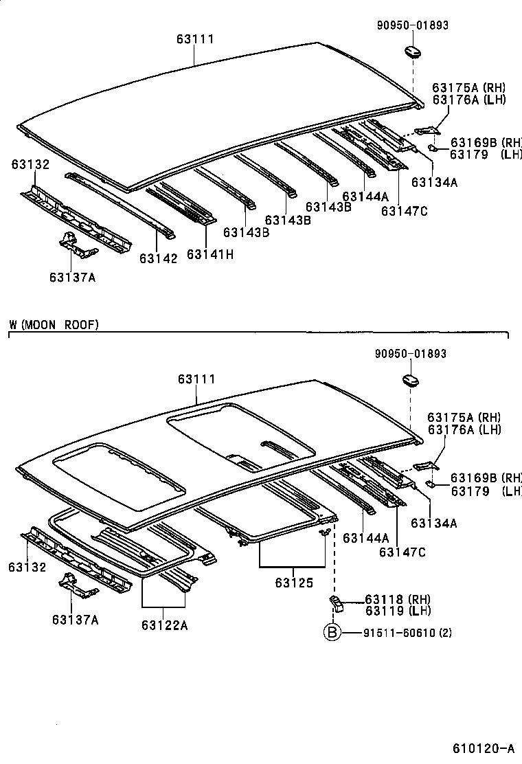 63134-44010 FRAME, BACK DOOR OPENING, UPPER product image