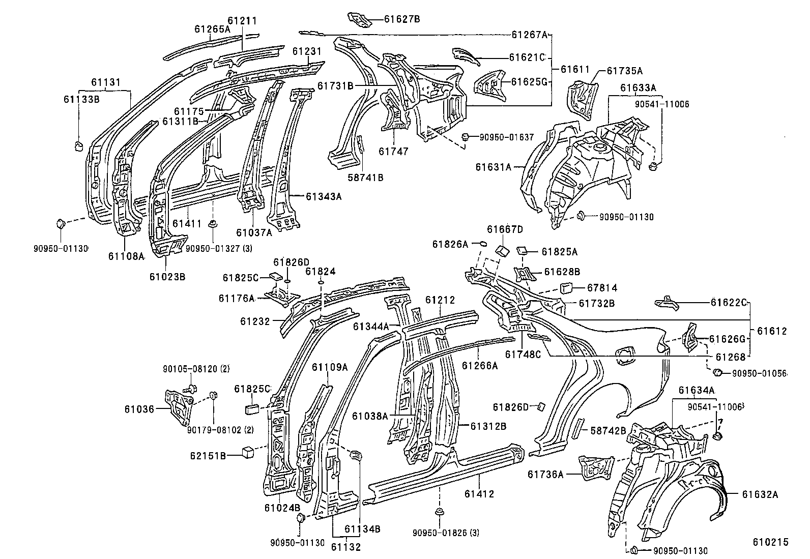 61024-12180 PILLAR SUB-ASSY, FRONT BODY, INNER LH product image