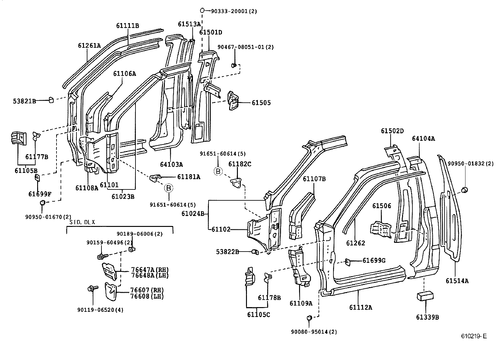 61023-0B080 PILLAR SUB-ASSY, FRONT BODY, INNER RH product image