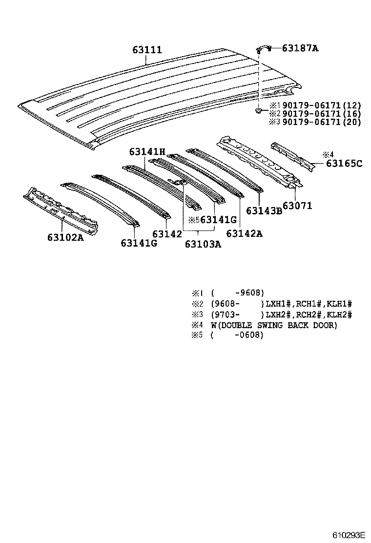 63142-26030 REINFORCEMENT, ROOF PANEL, NO.2 product image