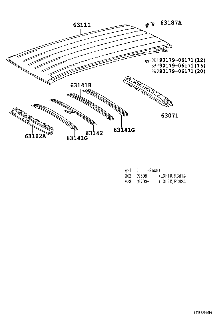 63142-26030 REINFORCEMENT, ROOF PANEL, NO.2 product image